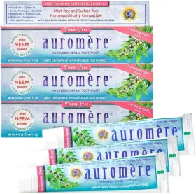 ATNF-3 AUROMERE Natural Toothpaste Pack Cardamom Fennel Vegan