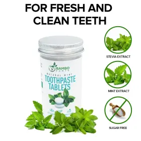 727295492463 BAMBOEARTH Pack Natural Toothpaste Bits Chewable #3
