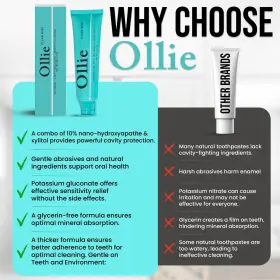 Branded Olp1 Ollie Clean Mint Nano Hydroxyapatite Toothpaste For Teeth Whitening 10%