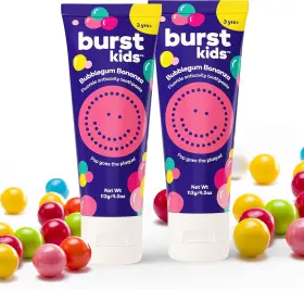 445013433439 BURST Bubblegum Bonanza Kids Toothpaste Fluoride