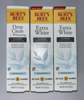 192539000764 BURTS BEES Clean Whitening Fluoride Toothpaste