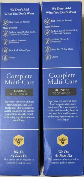 030772059227 BURTS BEES Care Fluoride Toothpaste Peppermint #2
