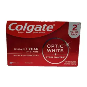 Colgate 827854026884 Optic White Stain Fighter Toothpaste 2 Pack 3.8 Oz Clean Mint Exp 1/28