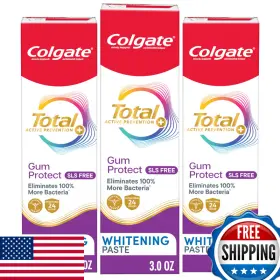 Colgate B0dnttpdd4 Total Active Prevention Gum Protect Whitening Toothpaste 3 Pack Sls
