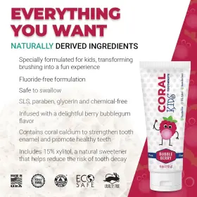 850011797259 CORAL LLC Kids Bubble Berry Fluoride Toothpaste