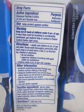 030772016848 CREST Kids Advanced Fluoride Toothpaste Cavity #3