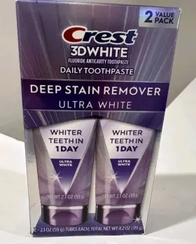 Crest 030772221341 3d White Deep Stain Remover Ultra Toothpaste 2 Pack 2.1oz Each New