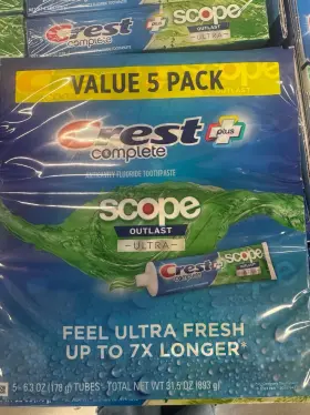 20207943 CREST Scope Outlast Ultra Toothpaste Pack Tubes