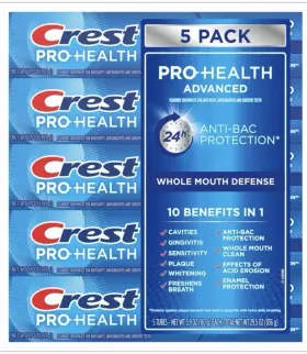Crest 21119195 Pro-health Advanced Anti-bac Protection Fluoride Toothpaste Mint 5pk 5.9oz