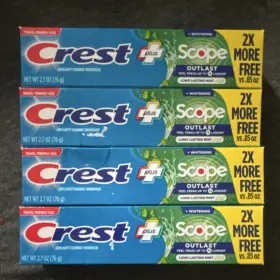 3077205434 CREST Scope Outlast Whitening Toothpaste Pack