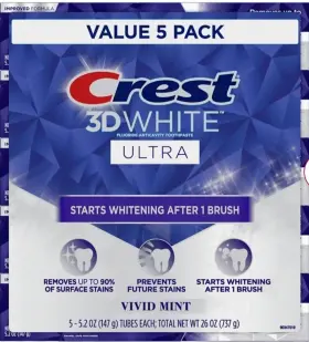 90347519 CREST Ultra Vivid Fluoride Toothpaste Pack