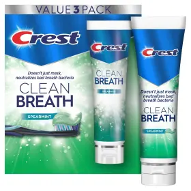 Crest 990475702 Plus Clean Breath Spearmint Toothpaste 4.6 Oz. 3 Pk