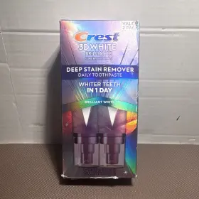 Crest L1008027 3d White Brilliance Deep Stain Remover Whitening Fluoride Paste 2pk 3.1oz