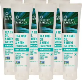 B001CA74TC DESERT ESSENCE Tea Tree Oil Neem Toothpaste Pack
