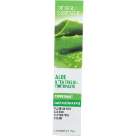 DE0362 DESERT ESSENCE Aloe Tea Tree Oil Toothpaste Peppermint