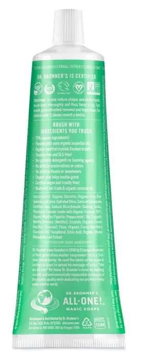 313041658636 DR. BRONNERS Toothpaste Spearmint Freshen Breath #2