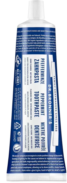 692621916848 DR. BRONNERS Peppermint Toothpaste Pack Fluoride
