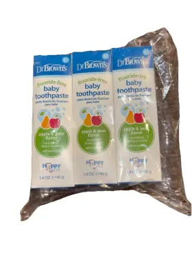 072239303672 DR BROWNS Fluoride Baby Toothpaste Safe Swallow