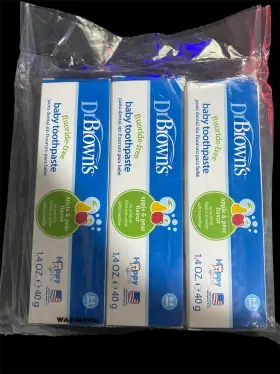 HG025-P4 DR. BROWNS Fluoride Baby Toothpaste Pack Apple Pear