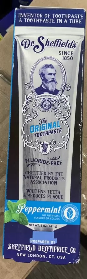 732953185014 DR. SHEFFIELDS Natural Peppermint Toothpaste