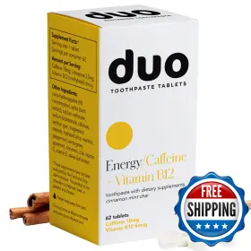 B0CFSM7T85 DUO Energy Toothpaste Tablets Caffeine Nha