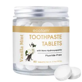 810082470475 ECOFAM Toothpaste Tablets Vanilla Chewable Bre