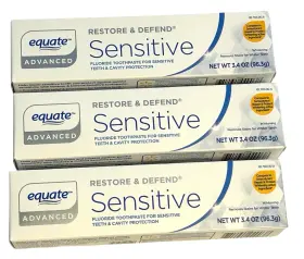 681131449038 EQUATE Sensitive Toothpaste Restore Defend Pack