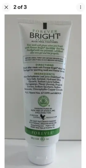 SKU-028 FOREVER LIVING Bright Toothgel Aloe Vera Bee Propolis #2