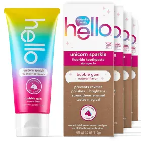 43556502 HELLO Kids Unicorn Sparkle Fluoride Toothpaste Gum