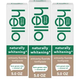 Hello 61057692 Naturally Whitening Anticavity Fluoride Toothpaste 5 Ounce Pack Of 3