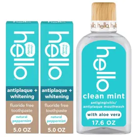 61057982 HELLO Antiplaque Whitening Fluoride Toothpaste Pack