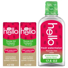 Hello 61058928 Fresh Watermelon Fluoride Free Kids Toothpastes And 1 Ounce Pack Of