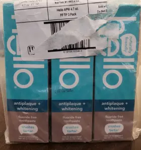744759175861 HELLO Antiplaque Toothpaste Fluoride Whitening