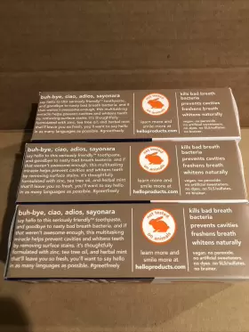 819156022947 HELLO PRODUCTS Pack Bye Bacteria Herbal Fluoride #3