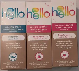 PS0072650 HELLO Toothpaste Unicorn Sparkle Bubble Gum Smiling