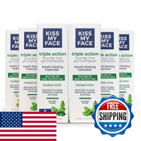 Kiss My Face B0cxg4xzd4 Triple Action Toothpaste Gel Herbal Mint Flavor Removes Plaque