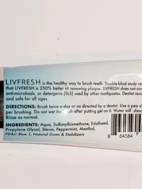 432114140106 LIVFRESH Toothpaste Gel Clinically Remove Plaque #3