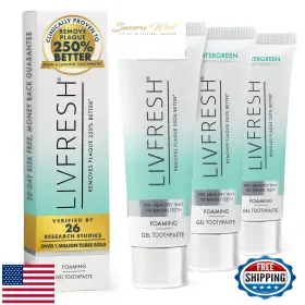 B0F84YNH2N LIVFRESH Toothpaste Gel Wintergreen Plaque Tartar