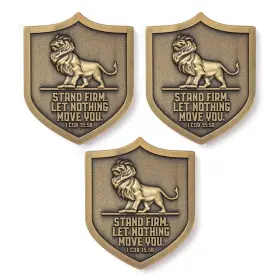 COIN-77B3 LOGOS COINS Christian Lion Shield Pack Challenge