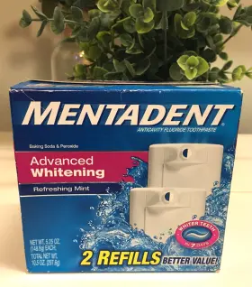 033200391609 MENTADENT Advanced Whitening Toothpaste Refill