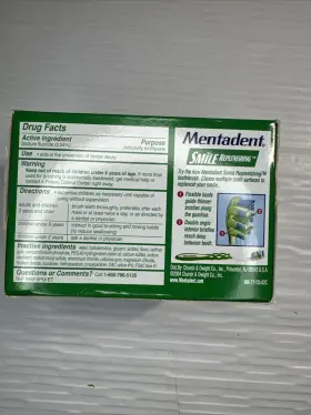 033200711209 MENTADENT Replenishing Fluoride Toothpaste #2