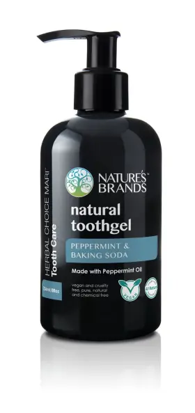 FG247 NATURES BRANDS Natural Toothgel Peppermint Baking Soda