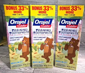310310322991 ORAJEL Pack Training Toothpaste Fluoride Bubble