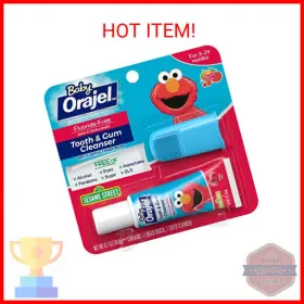 748574 ORAJEL Elmo Fluoride Gum Cleanser Finger Brush Pack