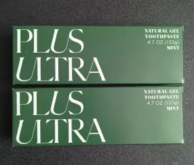 Plus Ultra Pu4.7 X2 Natural Gel Toothpaste Mint Fluoride Free Made In Usa 4.7 133g