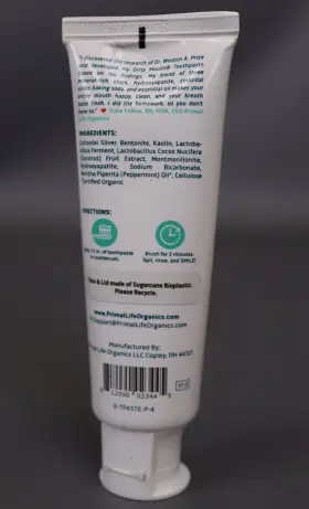 812090023445 PRIMAL LIFE Organics Peppermint Mtoothpaste