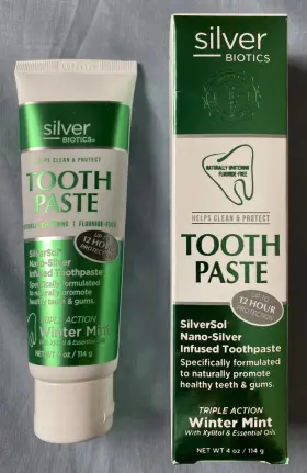831060002501 SILVER BIOITICS Biotics Toothpaste Fluoride Bpa
