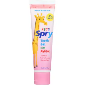 87059 SPRY Kids Gel Xylitol Fluoride Natural Bubblegum
