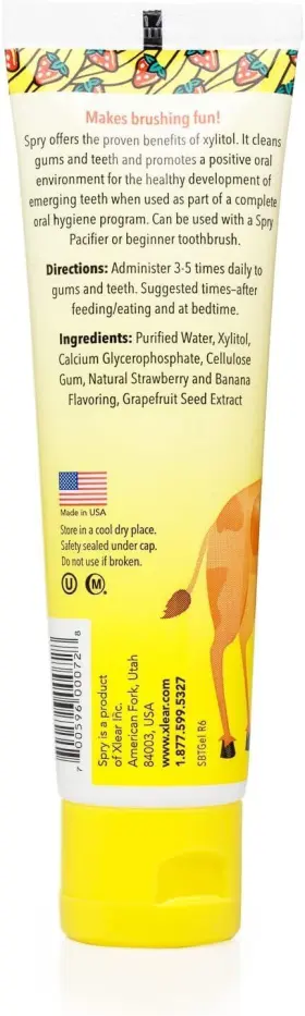 Sbtgel SPRY Xylitol Baby Toothpaste Natural Pack Toddler #2