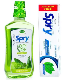 B07FXWSXW8 SPRY Alcohol Xylitol Mouthwash Natural Herbal Pack